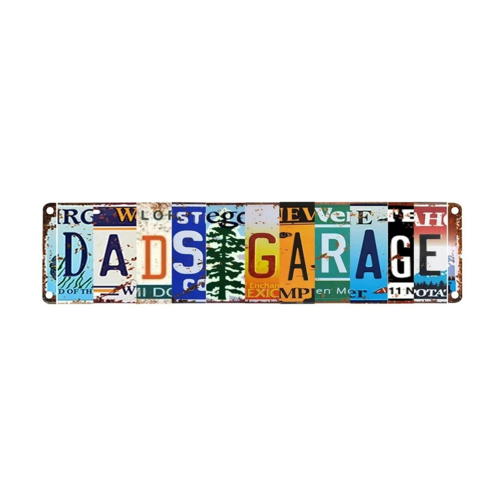 Retro Metal Tin Signs Instagram Style Dads Garage Street Signs Amusement Park Scenic Retro Road Signs Country Retro Decorative - Grand Goldman