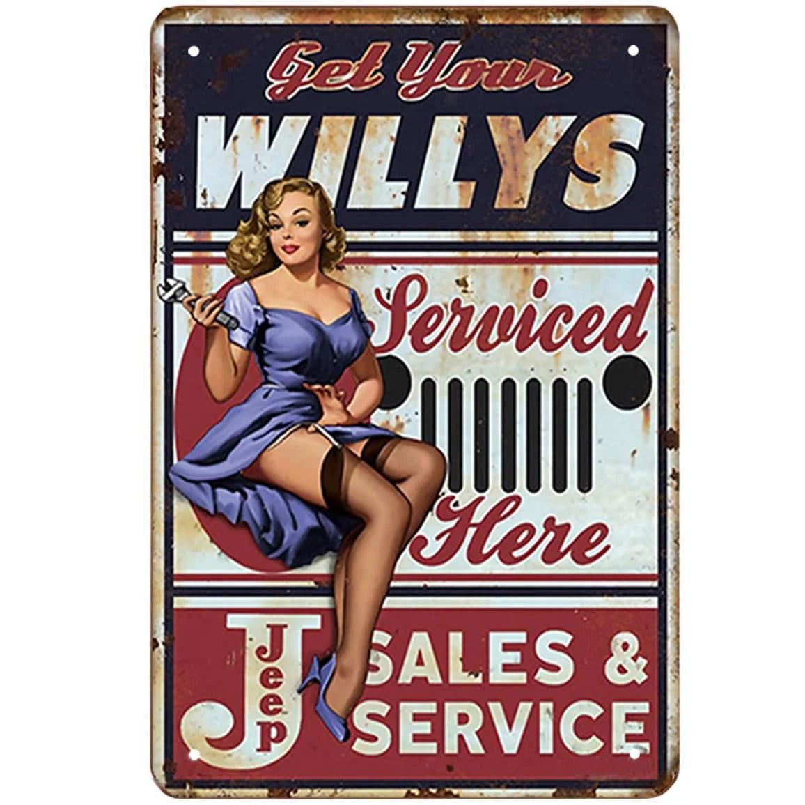 Retro Pinup Girls Spark Plugs Metal Tin Signs Vintage Posters for Garage Station Bar Man Cave Cafe Office Home Wall Decor Gift - Grand Goldman