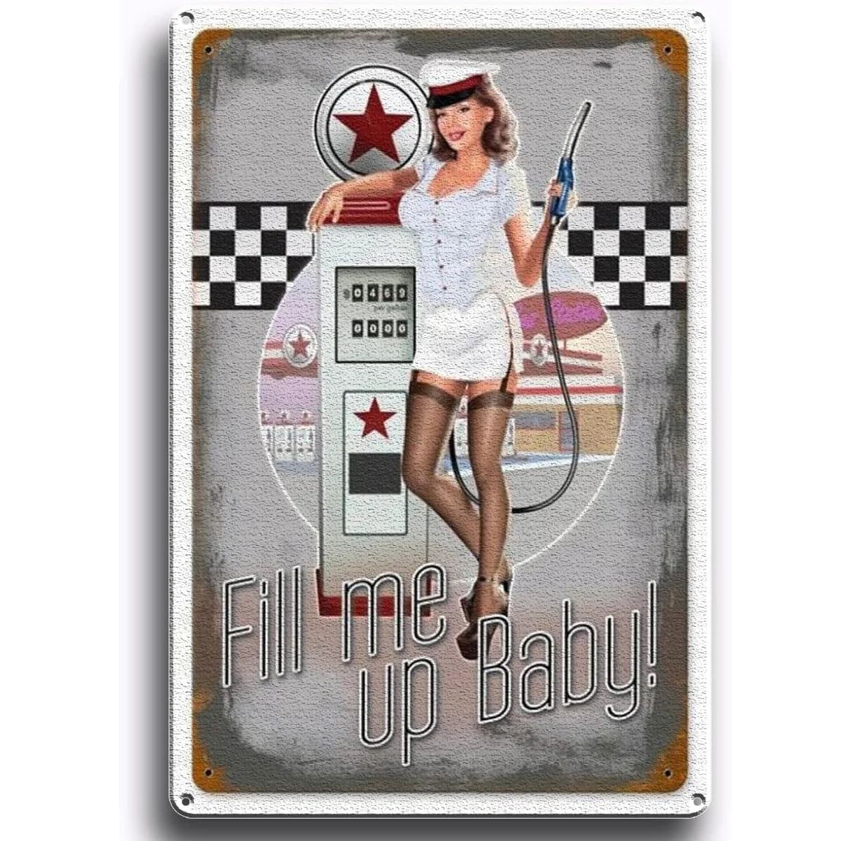 Retro Pinup Girls Spark Plugs Metal Tin Signs Vintage Posters for Garage Station Bar Man Cave Cafe Office Home Wall Decor Gift - Grand Goldman