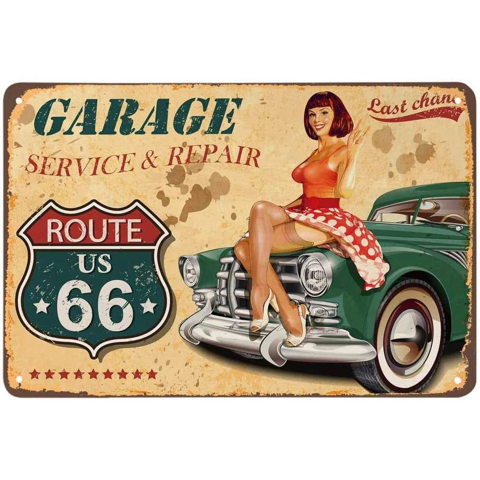 Retro Pinup Girls Spark Plugs Metal Tin Signs Vintage Posters for Garage Station Bar Man Cave Cafe Office Home Wall Decor Gift - Grand Goldman