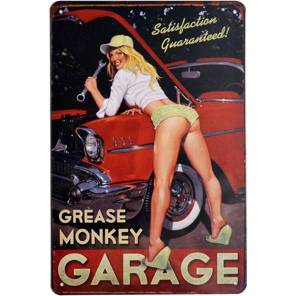 Retro Pinup Girls Spark Plugs Metal Tin Signs Vintage Posters for Garage Station Bar Man Cave Cafe Office Home Wall Decor Gift - Grand Goldman