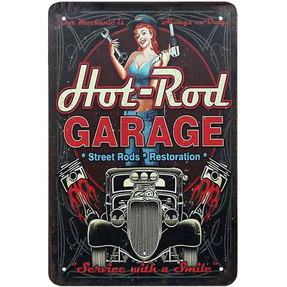 Retro Pinup Girls Spark Plugs Metal Tin Signs Vintage Posters for Garage Station Bar Man Cave Cafe Office Home Wall Decor Gift - Grand Goldman