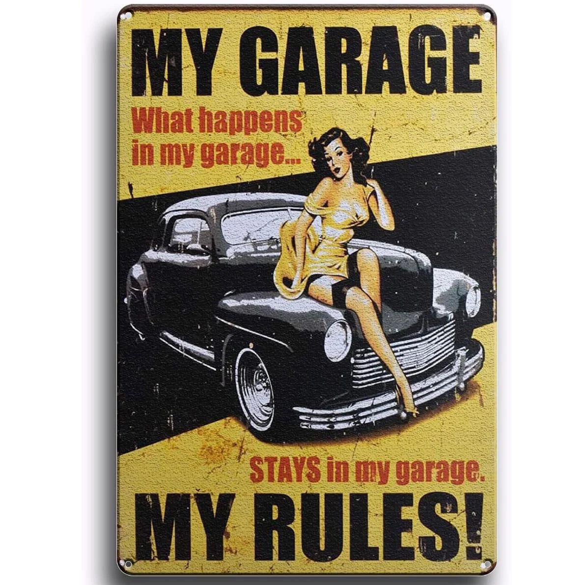 Retro Pinup Girls Spark Plugs Metal Tin Signs Vintage Posters for Garage Station Bar Man Cave Cafe Office Home Wall Decor Gift - Grand Goldman