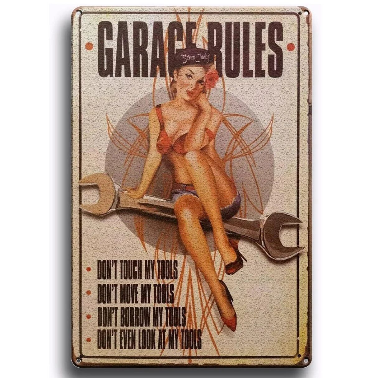 Retro Pinup Girls Spark Plugs Metal Tin Signs Vintage Posters for Garage Station Bar Man Cave Cafe Office Home Wall Decor Gift - Grand Goldman