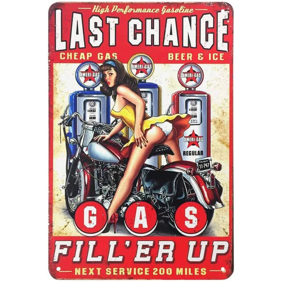 Retro Pinup Girls Spark Plugs Metal Tin Signs Vintage Posters for Garage Station Bar Man Cave Cafe Office Home Wall Decor Gift - Grand Goldman