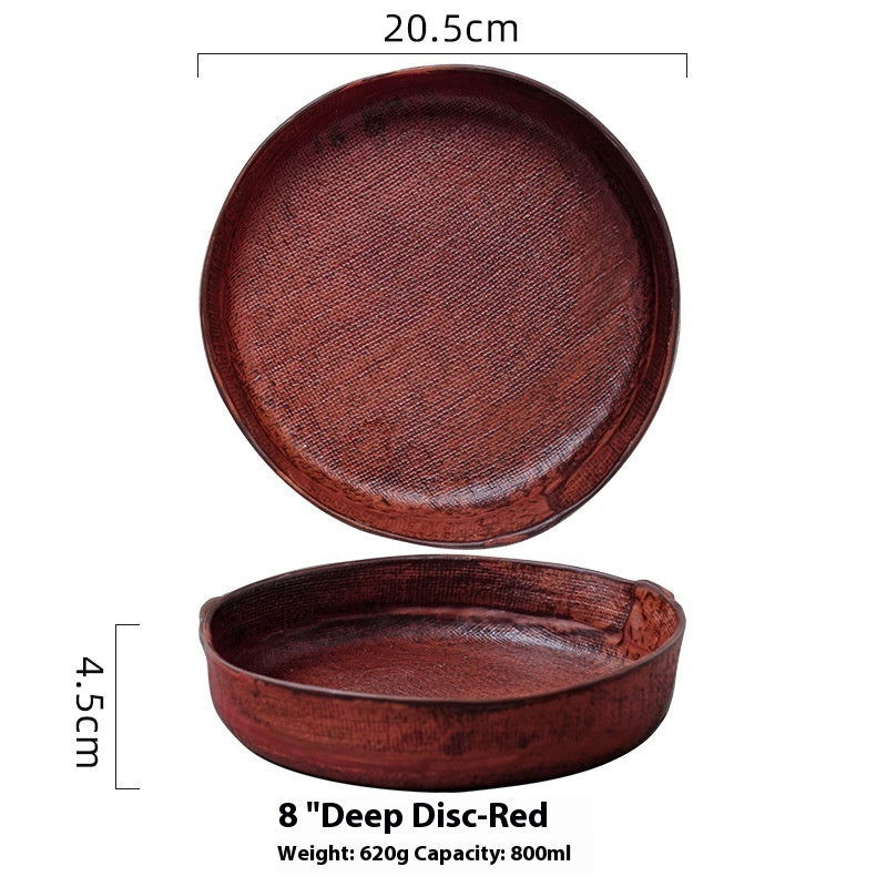 Retro Ceramic Deep Plates Creative Household Plate - Grand Goldman