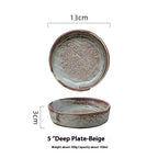 Retro Ceramic Deep Plates Creative Household Plate - Grand Goldman