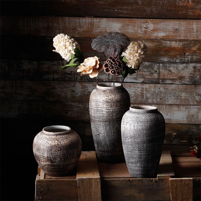 Retro Ceramic Floor-standing Large Vase - Grand Goldman