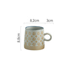 Retro Coffee Cup Ceramic Cup Japanese Garden Tea Cup Water Cup Embossed Stoneware Mug Couple Cup - Grand Goldman
