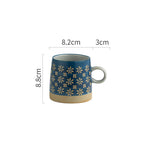 Retro Coffee Cup Ceramic Cup Japanese Garden Tea Cup Water Cup Embossed Stoneware Mug Couple Cup - Grand Goldman