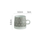 Retro Coffee Cup Ceramic Cup Japanese Garden Tea Cup Water Cup Embossed Stoneware Mug Couple Cup - Grand Goldman