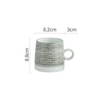Retro Coffee Cup Ceramic Cup Japanese Garden Tea Cup Water Cup Embossed Stoneware Mug Couple Cup - Grand Goldman