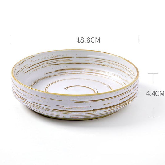 Retro Creative Japanese Tableware Household  Ceramic Dish Bowl - Grand Goldman