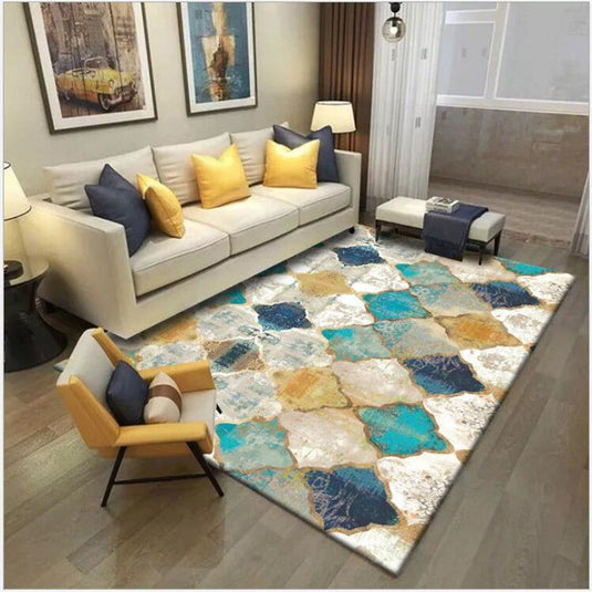 Retro Geometric Moroccan Ethnic Style Carpet - Grand Goldman