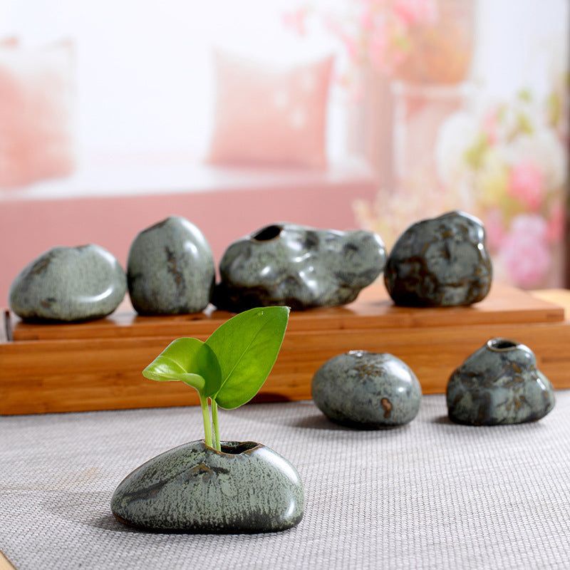 Retro Hydroponic Patina Flower Arrangement Mini Ceramic Small Vase - Grand Goldman