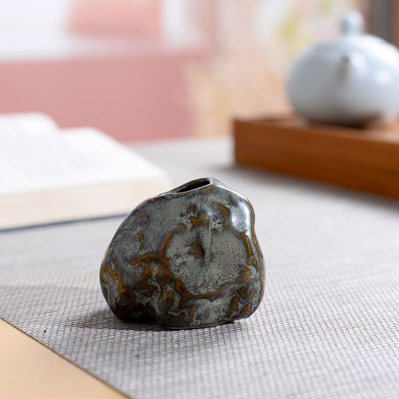 Retro Hydroponic Patina Flower Arrangement Mini Ceramic Small Vase - Grand Goldman