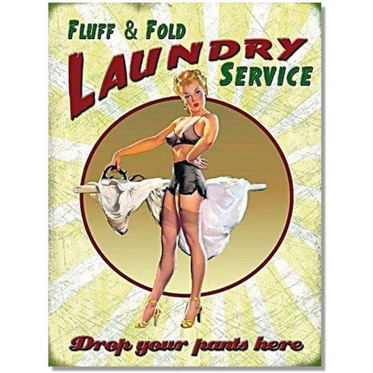 Retro Laundry Today Laundry Service Metal Tin Signs Vintage Posters for Bathroom Washing Room Bars Man Cave Cafe Home Wall Decor - Grand Goldman