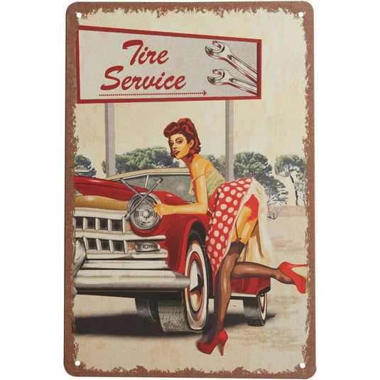 Retro Pinup Girls Spark Plugs Metal Tin Signs Vintage Posters for Garage Station Bar Man Cave Cafe Office Home Wall Decor Gift - Grand Goldman