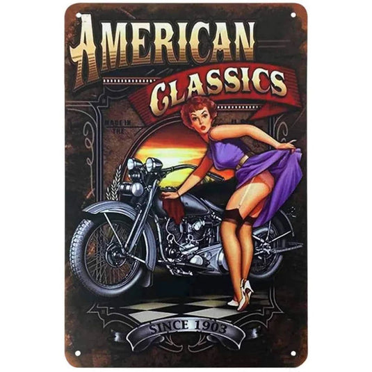 Retro Pinup Girls Spark Plugs Metal Tin Signs Vintage Posters for Garage Station Bar Man Cave Cafe Office Home Wall Decor Gift - Grand Goldman