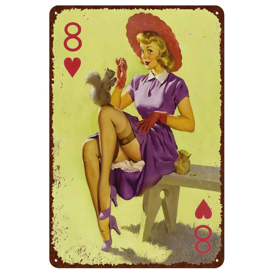 Retro Pokers Metal Tin Signs Pinup Girls Vintage Posters for Garage Game Room Bars Man Cave Cafe Pubs Clubs Home Wall Decor Gift - Grand Goldman
