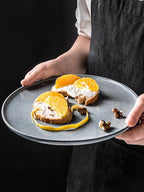 Retro Simple Household Ceramic Western Dinner Plate - Grand Goldman