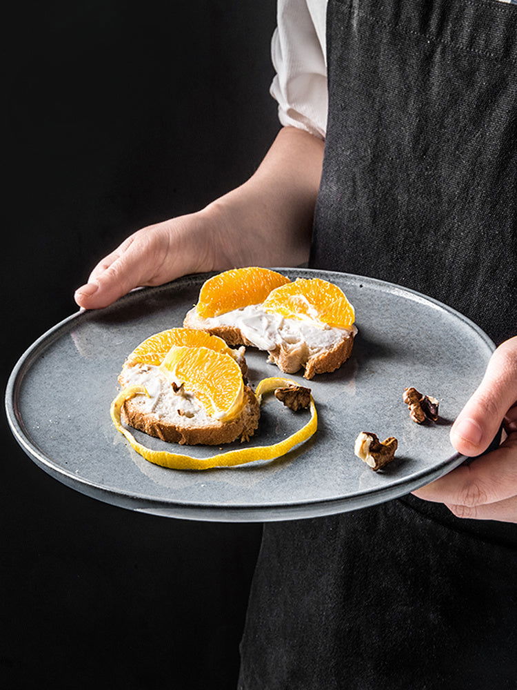 Retro Simple Household Ceramic Western Dinner Plate - Grand Goldman