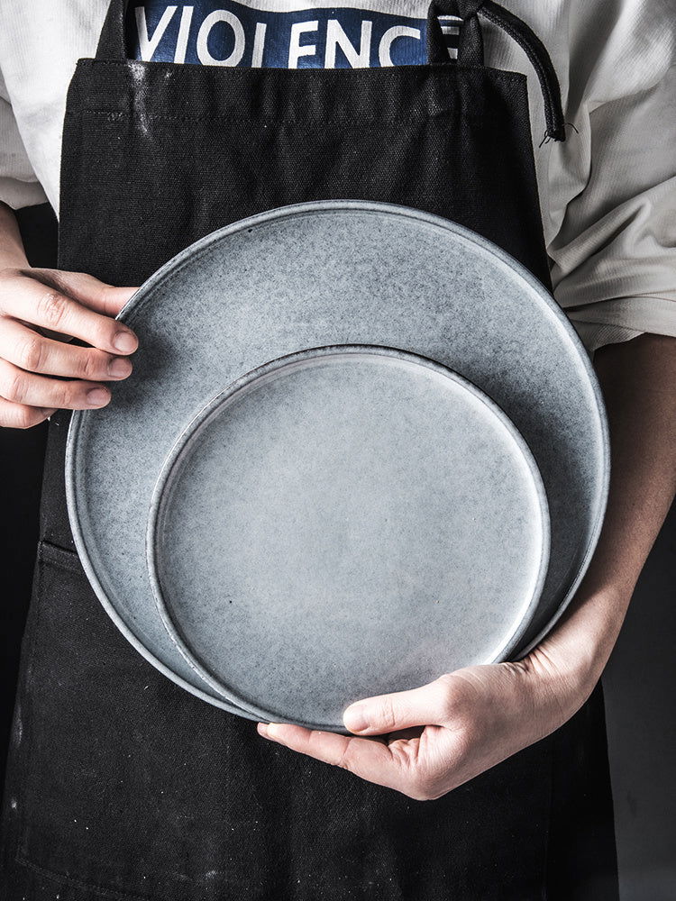 Retro Simple Household Ceramic Western Dinner Plate - Grand Goldman