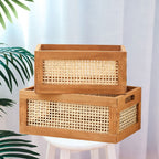 Retro Solid Wood Storage Basket Bamboo Storage Box - Grand Goldman