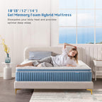 Rimensy Twin Mattress, 10 Inch Hybrid Mattress in a Box, Gel Memory Foam Mattress, Individually Wrapped Pocket Coils Innerspring Mattress, Support & Pressure Relief, Medium Firm Feel, 39"*75"*10" - Grand Goldman