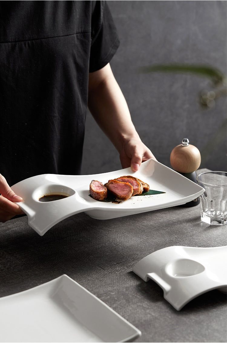 Roast Duck Plate Shrimp Plate Household Ceramic Dumpling Plate - Grand Goldman