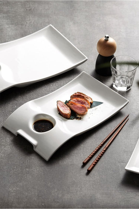 Roast Duck Plate Shrimp Plate Household Ceramic Dumpling Plate - Grand Goldman