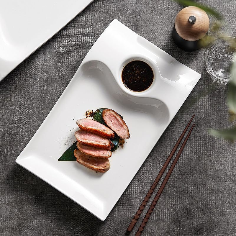 Roast Duck Plate Shrimp Plate Household Ceramic Dumpling Plate - Grand Goldman