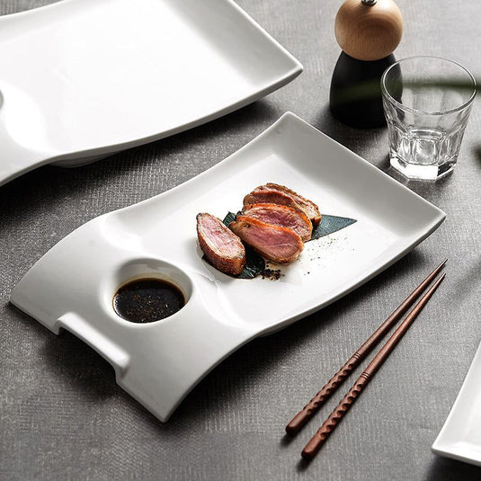 Roast Duck Plate Shrimp Plate Household Ceramic Dumpling Plate - Grand Goldman