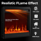 Rolanstar Fireplace TV Stand with Led Lights and Power Outlets, Entertainment Center with Electric Fireplace, Swivel TV Stand Mount for 45/55/60/65 inch TVs, Height Adjustable TV Console, Black - Grand Goldman