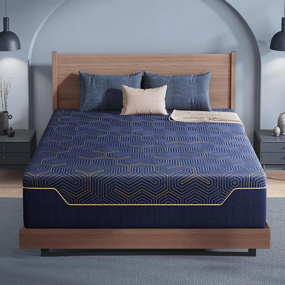 Rolanstar Full Size Mattress 10 inch, Memory Foam Mattress for Pressure Relief, Cooling Gel Mattress in a Box, Bamboo-Charcoal Foam Mattress, Firm, Fiberglass Free, CertiPUR-US Certified - Grand Goldman