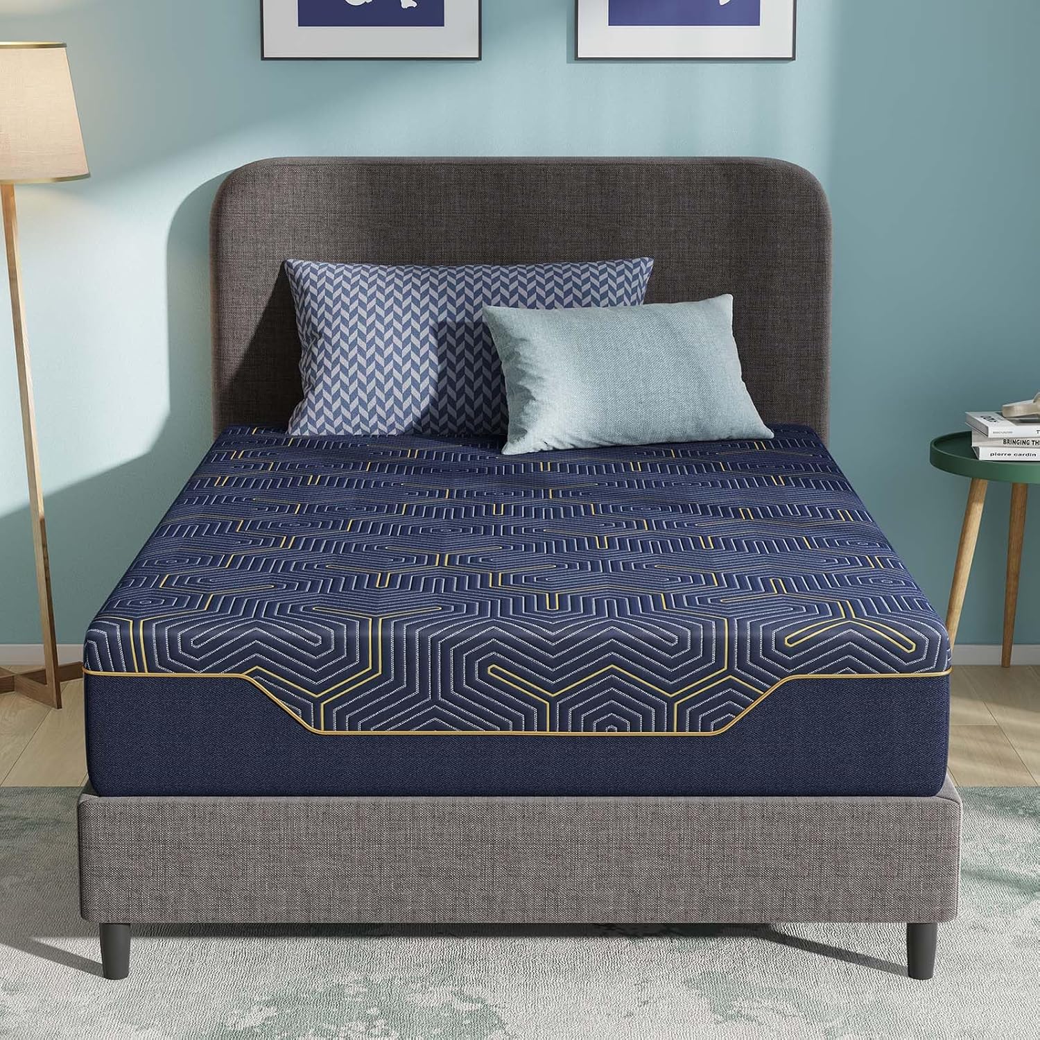 Rolanstar Full Size Mattress 10 inch, Memory Foam Mattress for Pressure Relief, Cooling Gel Mattress in a Box, Bamboo-Charcoal Foam Mattress, Firm, Fiberglass Free, CertiPUR-US Certified - Grand Goldman