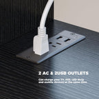 Rolanstar TV Stand with Power Outlets and LED Light, 4 Fabric Drawers Entertainment Center for 32/45/55 inch TVs, Media Console with Storage for Living Room or Bedroom, Black - Grand Goldman