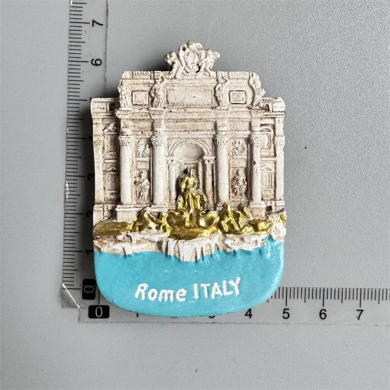 Roma Italy Landmark Fridge Magnet Tourist Souvenirs Colosseum Wishing Pool Magnetic Refrigerator Sticker Resin Crafts Collection - Grand Goldman
