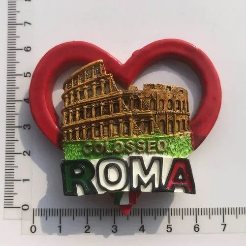 Roma Italy Landmark Fridge Magnet Tourist Souvenirs Colosseum Wishing Pool Magnetic Refrigerator Sticker Resin Crafts Collection - Grand Goldman