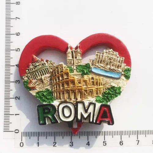 Roma Italy Landmark Fridge Magnet Tourist Souvenirs Colosseum Wishing Pool Magnetic Refrigerator Sticker Resin Crafts Collection - Grand Goldman