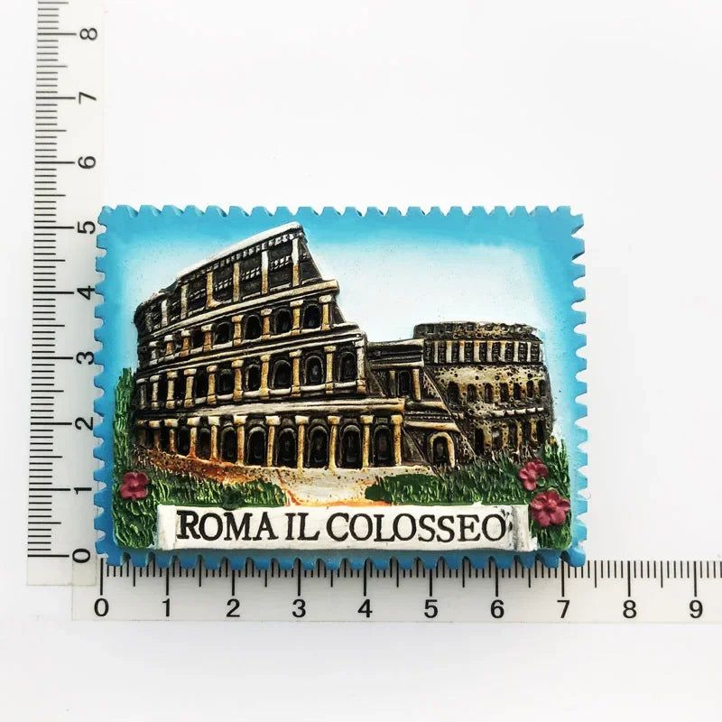 Roma Italy Landmark Fridge Magnet Tourist Souvenirs Colosseum Wishing Pool Magnetic Refrigerator Sticker Resin Crafts Collection - Grand Goldman