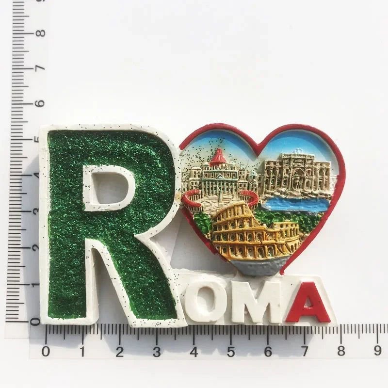Roma Italy Landmark Fridge Magnet Tourist Souvenirs Colosseum Wishing Pool Magnetic Refrigerator Sticker Resin Crafts Collection - Grand Goldman