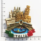 Roma Italy Landmark Fridge Magnet Tourist Souvenirs Colosseum Wishing Pool Magnetic Refrigerator Sticker Resin Crafts Collection - Grand Goldman