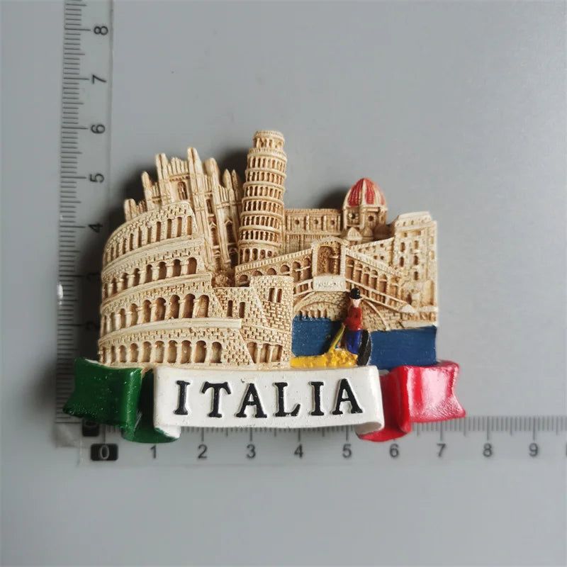 Roma Italy Landmark Fridge Magnet Tourist Souvenirs Colosseum Wishing Pool Magnetic Refrigerator Sticker Resin Crafts Collection - Grand Goldman