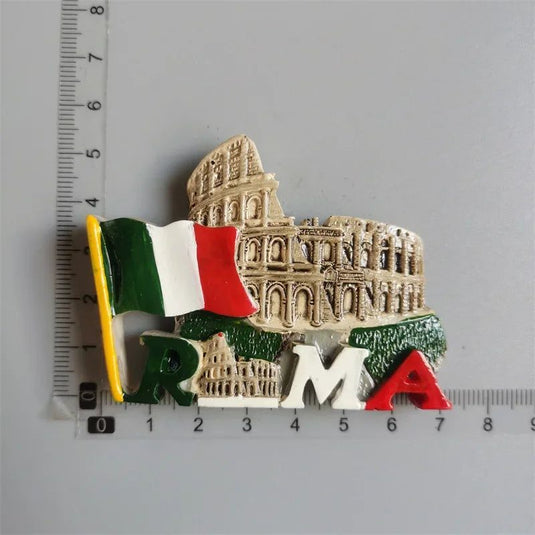 Roma Italy Landmark Fridge Magnet Tourist Souvenirs Colosseum Wishing Pool Magnetic Refrigerator Sticker Resin Crafts Collection - Grand Goldman