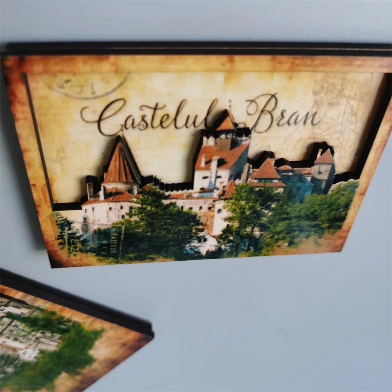 Romania Fridge Magnets Tourist Souvenir Refrigerator Sticker Wooden and Resin Fridge Magnetics Sticker for Home Decor Collection - Grand Goldman