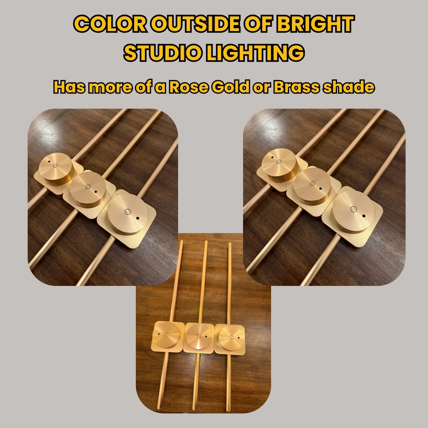 Rose Gold - Rechargeable Wall Sconces Set of 2 | 24.4" Length | Wireless Battery Scone with Remote Control - Removable Magnetic Battery - Dimmable Ambient Light - Battery Operated Lights for Wall - Grand Goldman