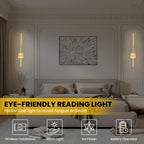 Rose Gold - Rechargeable Wall Sconces Set of 2 | 24.4" Length | Wireless Battery Scone with Remote Control - Removable Magnetic Battery - Dimmable Ambient Light - Battery Operated Lights for Wall - Grand Goldman