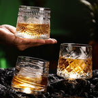 Rotating Whisky Glass, Whiskey Scotch Bourbon Crystal - Grand Goldman