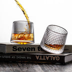 Rotating Whisky Glass, Whiskey Scotch Bourbon Crystal - Grand Goldman